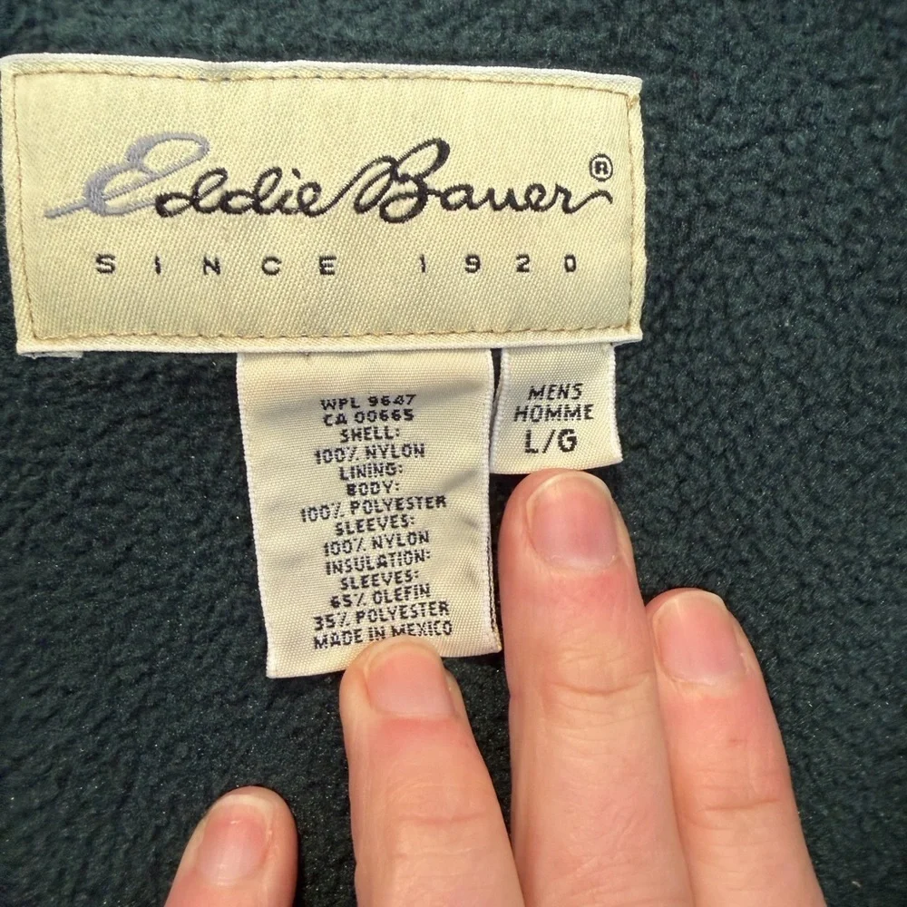 Vintage Eddie Bauer Men's Bomber Style Fleece Lined Zipper Jacket Pockets / LG